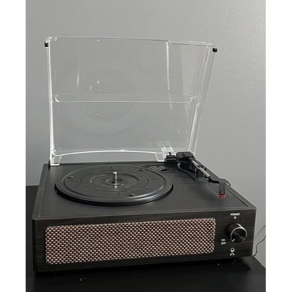 New Record Player with Speaker Vintage Belt-Driven Turntable Support 3-Speed - Picture 4 of 4